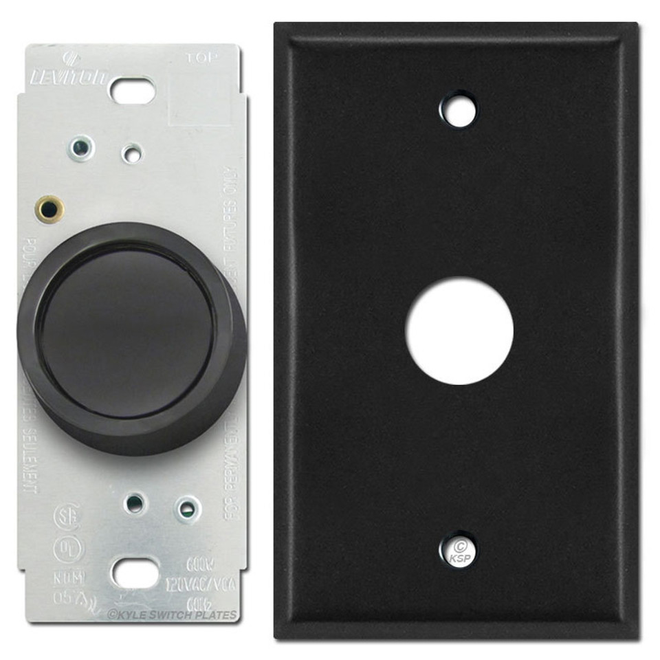 Black Rotary Dimmer Knob & Cover Plate Kyle Switch Plates
