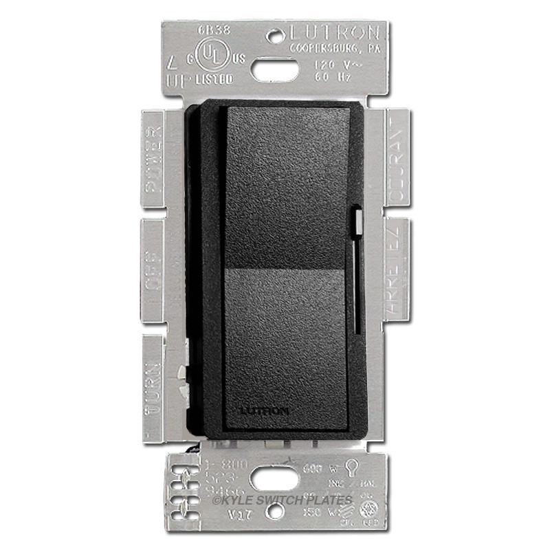 Satin Black Rocker Dimmer Switch CFL LED Incandescent Lutron