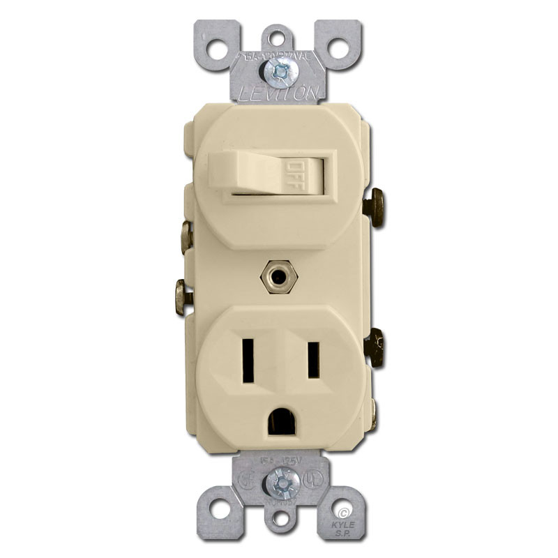 Ivory Combo Duplex Outlet and Toggle Switches | Kyle Switch Plates