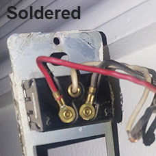 Soldered Low Voltage Wires