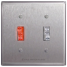 Red and White Light Switches Inside and Outside Darkroom