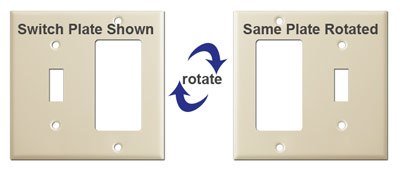 Rotate switchplate for opposite layout