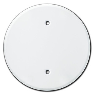 Round Ceiling Outlet Blank Switch Plates for 3.25'' Box - White