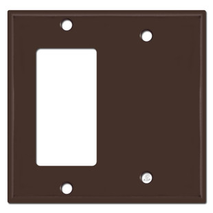 1 Decora Rocker & 1 Blank Combination Switch Plates - Brown