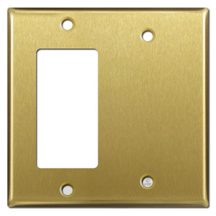 Blank & Decora Switch 2-Gang Cover Plates - Satin Brass