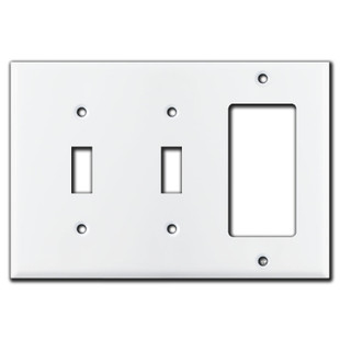 2 Toggle 1 Rocker Wall Plate - White | Kyle Switch Plates