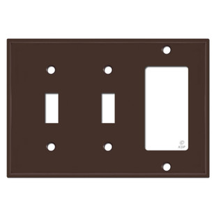 2 Toggle Rocker Switch Plate - Brown | Kyle Switch Plates