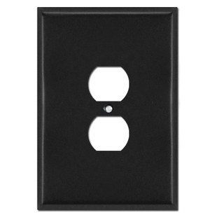 Omnibox® Rectangular Black Duplex Cover Plate