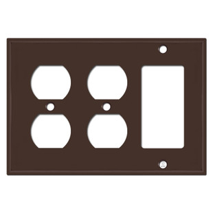1 Rocker 2 Electric Receptacle Cover - Brown | Kyle Switch Plates