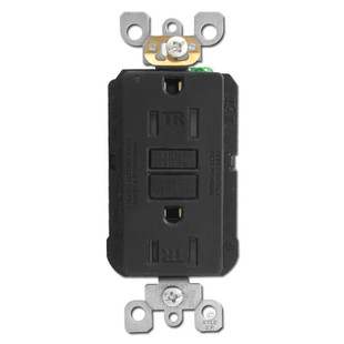 Ground Fault Decora Outlet 15A Tamper Resistant - Black
