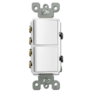 3-Way Dual Decora Rocker Switch 20A - White