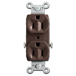 OUTLET【キャメル、黒 ブラック、Dブラウン 140㎝×30本】 brown-15-amp-duplex-receptacle
