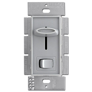CFL LED Universal Slide Dimmer + On Off Switch Lutron - Gray