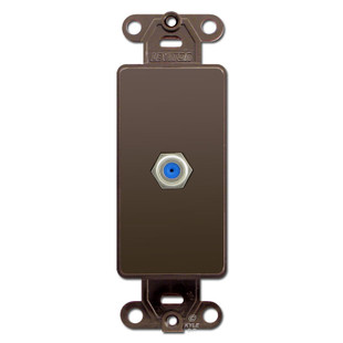Brown Wall Plate Insert with Decora Cable Coaxial Jacks