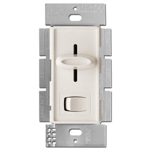 LED CFL Slider Dimmer On Off Switch Lutron - Light Almond