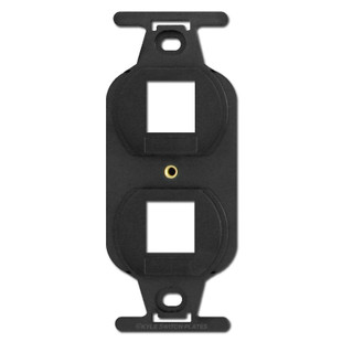 【OUTLET】delux ショートボード Black Duplex Outlet Insert with 2 QuickPort Jack Openings