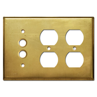 Brainerd W32847-SN Diamond Plate Double Duplex Outlet Cover – Satin Nickel, Metal