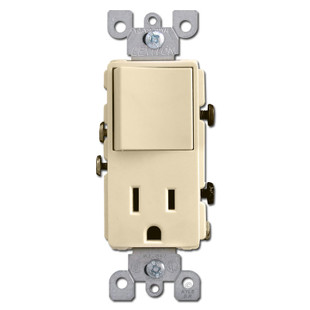 Ivory Combo Rocker Switch - Electrical Outlet