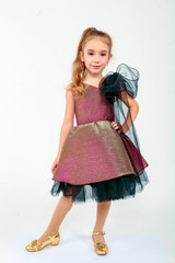 Girls Couture Pageant Party Dress With Organza And Tulle