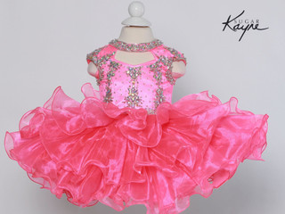 Sugar Kayne Little Girls Organza Beaded Cupcake Pageant Party Dress