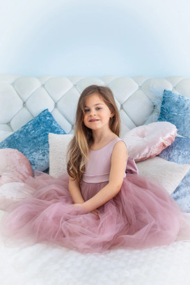 Custom Couture Flower Girl Tutu Satin Tulle Special Occasion Party Dress 