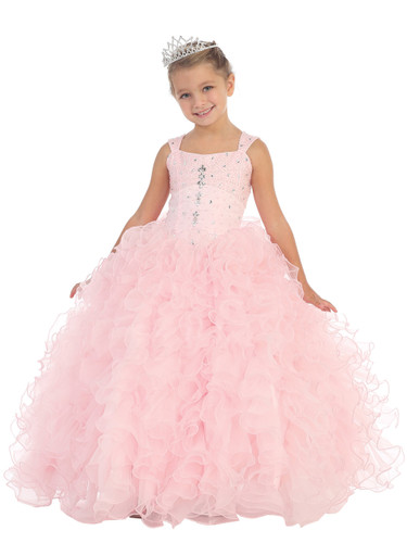 Pageant Gown For Little Girls | Long Pageant Dress For Girls