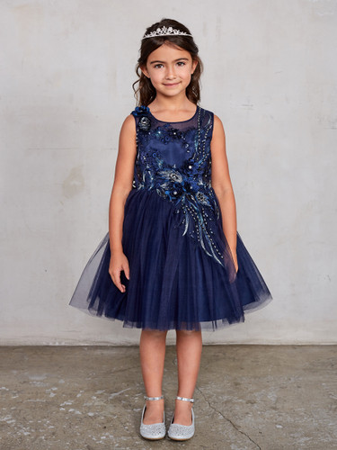 Adorably Cute Short Tulle Pageant Dress With 3 D Flowers