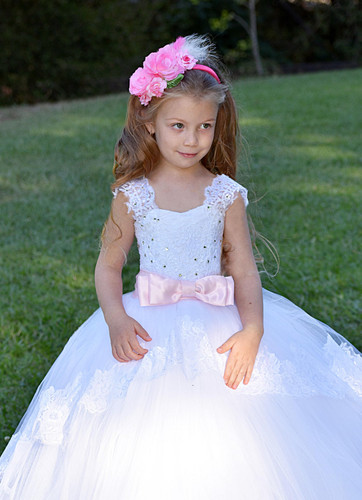Luxurious Lace Couture Baby Baptism Flower Girl Lace Communion Gown