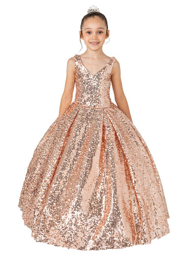 All Glitter Sequin Girls Pageant Party Dress For Special Occasion