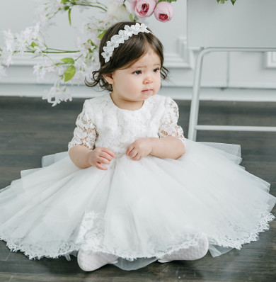 Teter Warm Couture Lace Tulle Baby Christening Baptism Dress