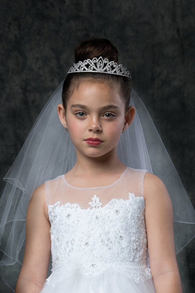 Tiara With White Veil For First Communion 