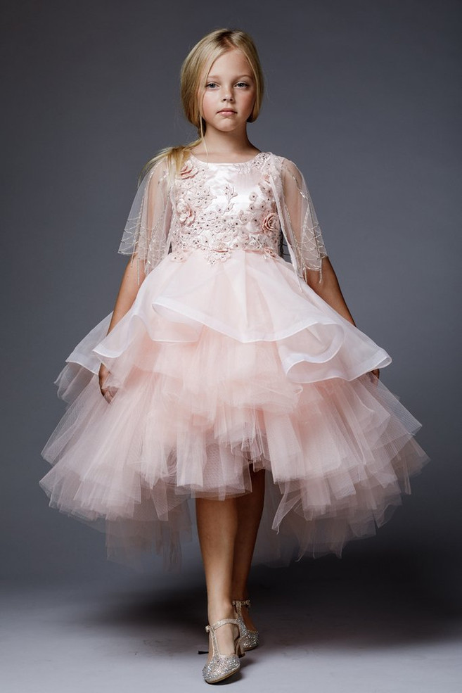 Gorgeous Hi Lo Tulle Flower Girl Dress By Petite Adele Couture
Blush Color