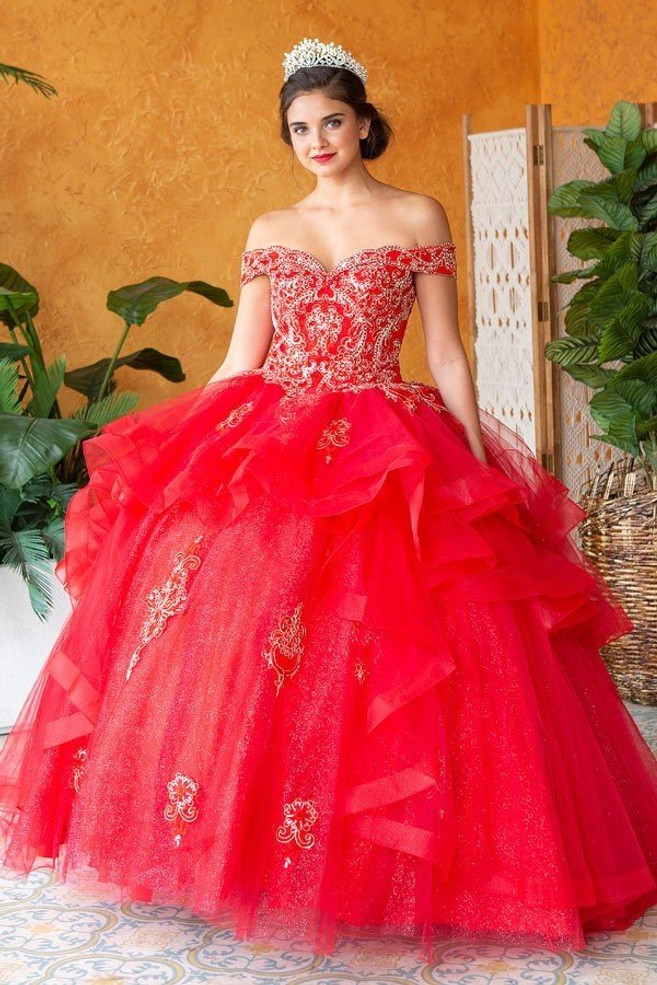 Gorgeous Quince Ball Gown With Crystal Embroidered Bodice