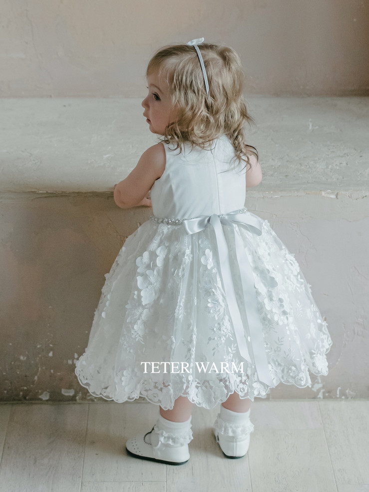 Teter Warm Couture Floral Lace Baptism Christening Dress For Special Occasion