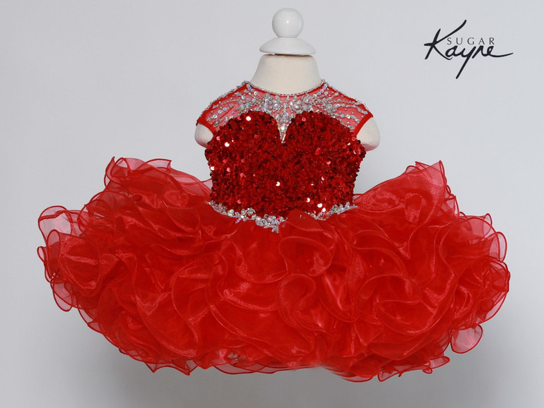 Sugar Kayne Cupcake Pageant Special Occasion Party Organza Beaded Dress