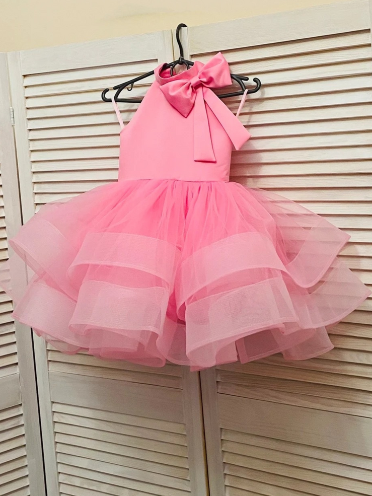 Custom Satin Tulle Girls Special Occasion Pageant Party Short Dress 