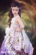 Victorian Wedding Flower Girl Pageant Dress | Girls Floral Satin Gown