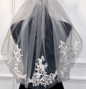 Embroidered Italian Lace First Communion Veil With Cute Bow 