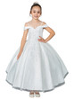 Girls Off The Shoulder Communion Flower Girl Pageant Beaded Lace Dress