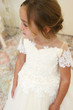 Amalee Couture Floor Length Flower Girl Communion Tulle Dress With Train