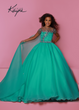 Sugar Kayne By Johnathan Kayne Girls Organza Pageant Dress With Cape