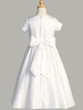 First Communion Flower Girl White Tea Length Dress With Beaded Lace 
