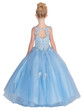 Girls 3D Floral Tulle Special Occasion Floor Length Dress With Corset Tie