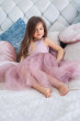 Custom Couture Flower Girl Tutu Satin Tulle Special Occasion Party Dress 