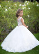 First Communion Wedding Flower Girl Tulle Satin Floor Length Dress