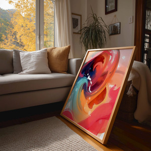 Colorful Abstract Wall Art – Modern Contemporary Framed Canvas Artwork