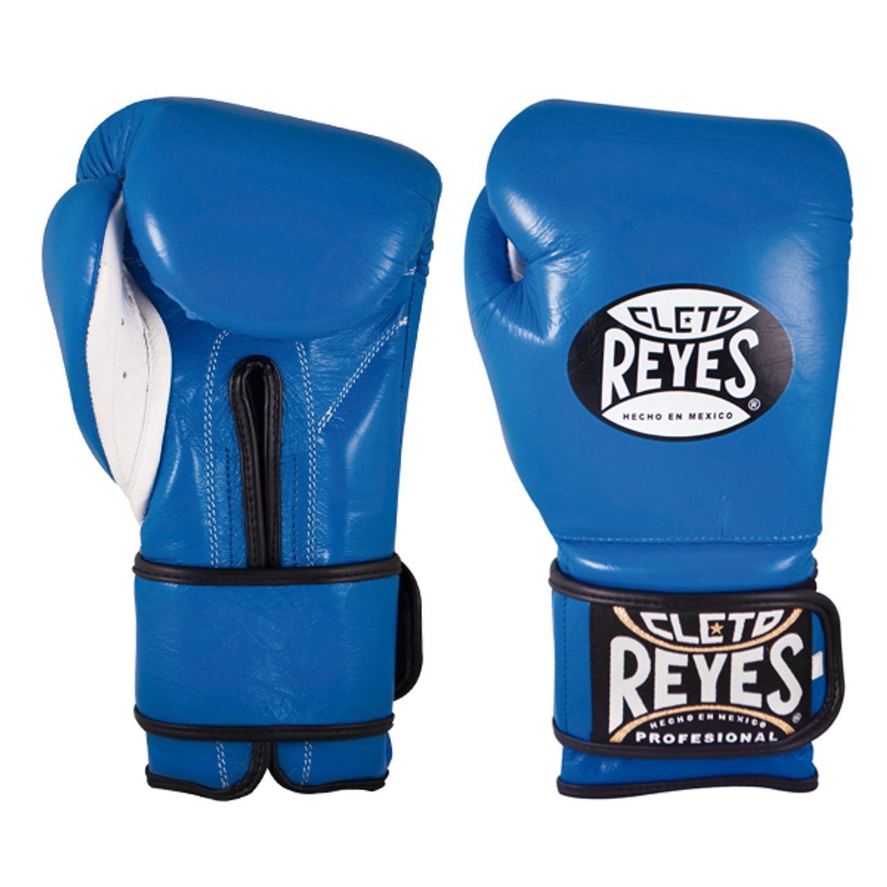 Cleto Reyes Hook and Loop Leather Training Boxing Gloves - Blue