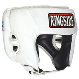 Ringside Competition Boxing Muay Thai MMA Sparring Head Protection Headgear Without Cheeks White