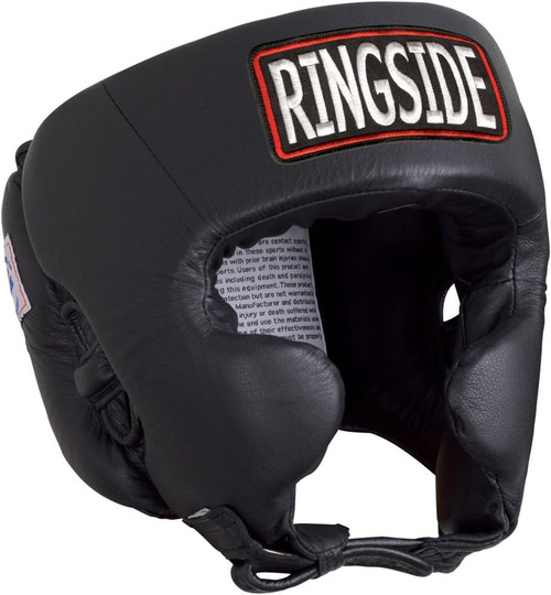Ringside Competition Boxing Muay Thai MMA Headgear with Cheeks Black