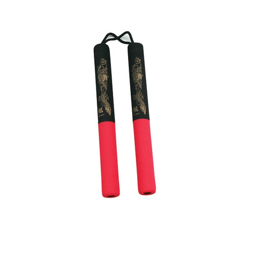 Rubber Nunchaku - 12" Black & Red